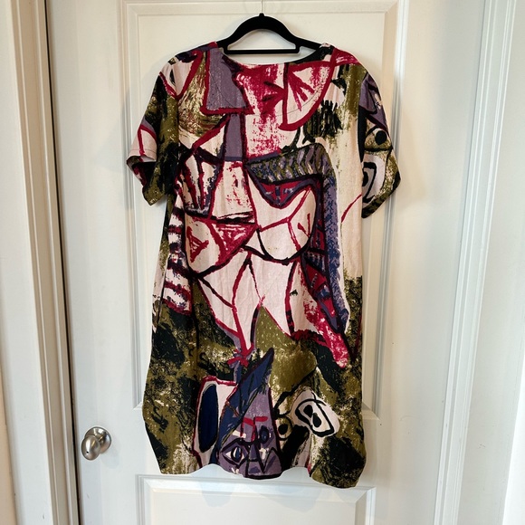 NWT FTCayanz Abstract Art Lagenlook Tunic with Pockets, size Large - Picture 5 of 10